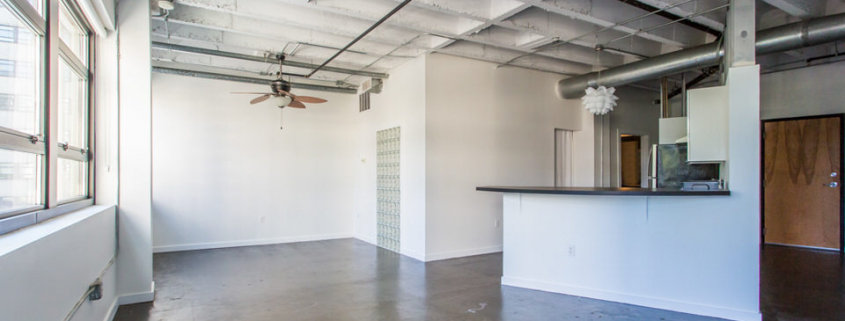 Peachtree Lofts - Living and kitchen area