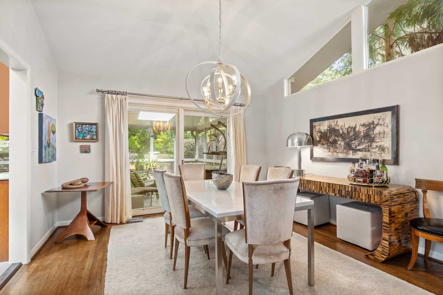 Formal dining area in 1914 Wildwood Place, Atlanta, GA - Morningside Mid-century Modern Gem